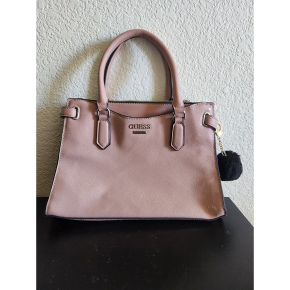 Guess Handbags - Guess Pink Logo Faux Leather Handbag